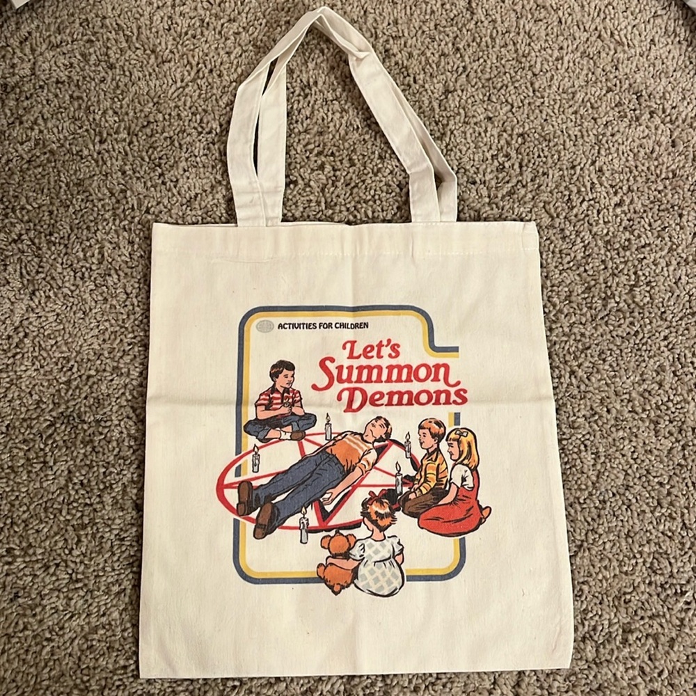 ‘Let’s summon demons’ tote bag